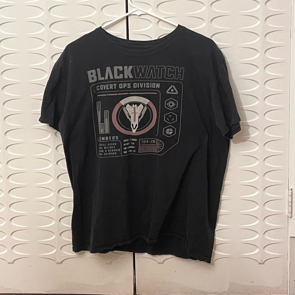 Funko Pop Overwatch Blackwatch Covert Ops Division Video Game T-Shirt, Size L